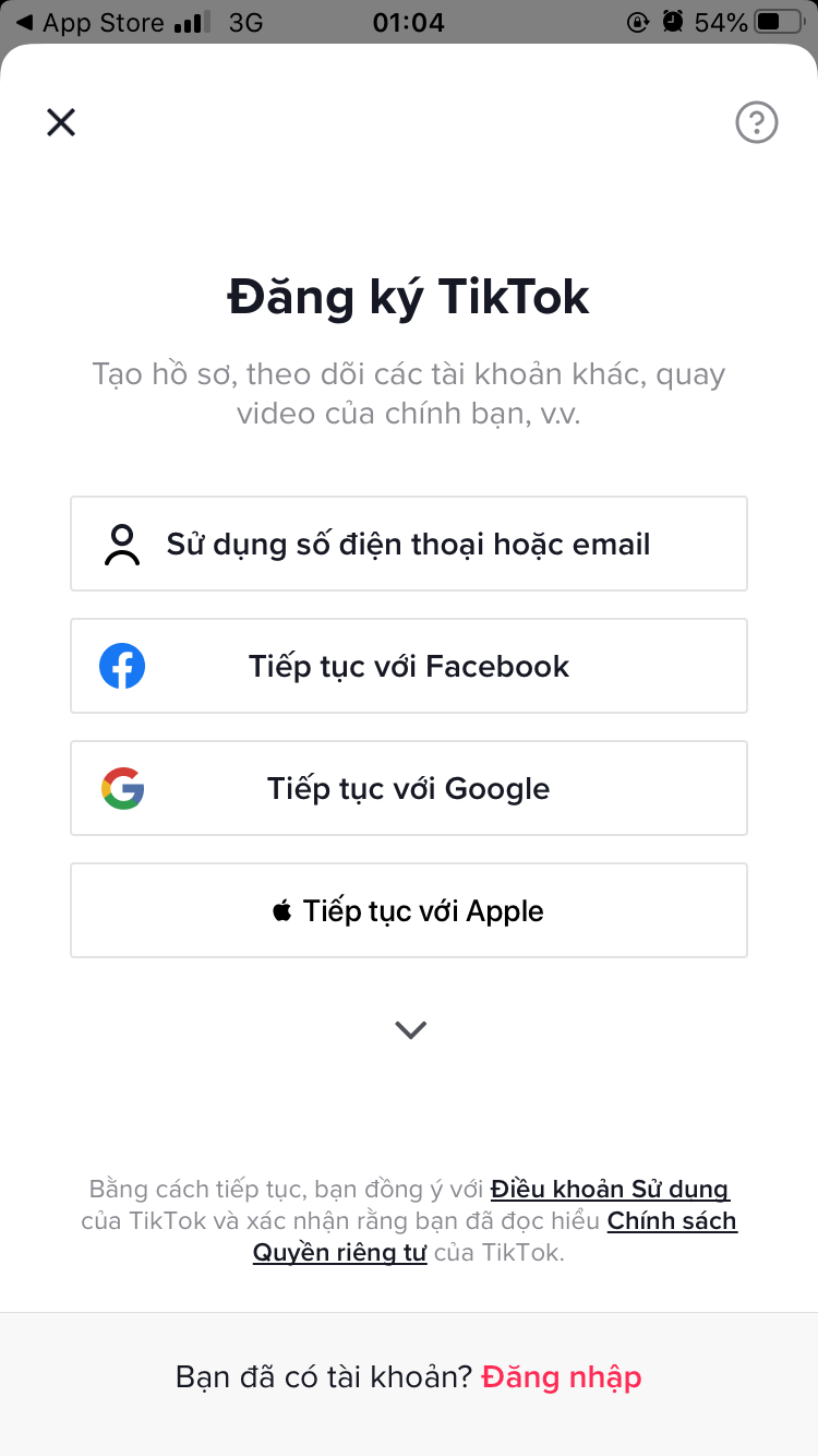 Hướng dẫn tạo tài khoản TikTok bằng tài khoản Google